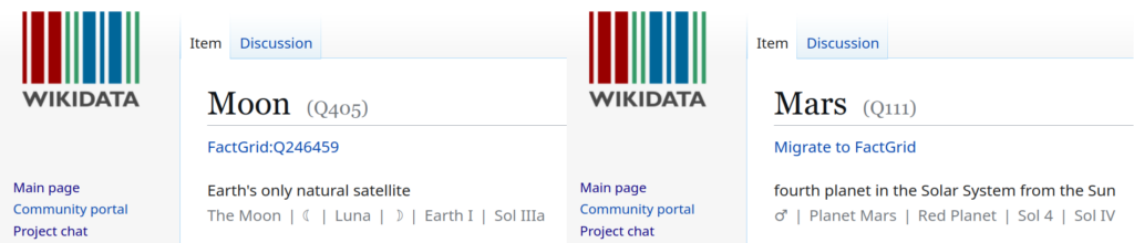 Example of the FactGridLinker annotations